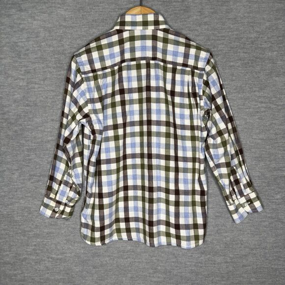 PAPO D' ANJO Boys Plaid Shirt Size 6 Years Button Down Up Fall Cotton Blue Green - Picture 5 of 5